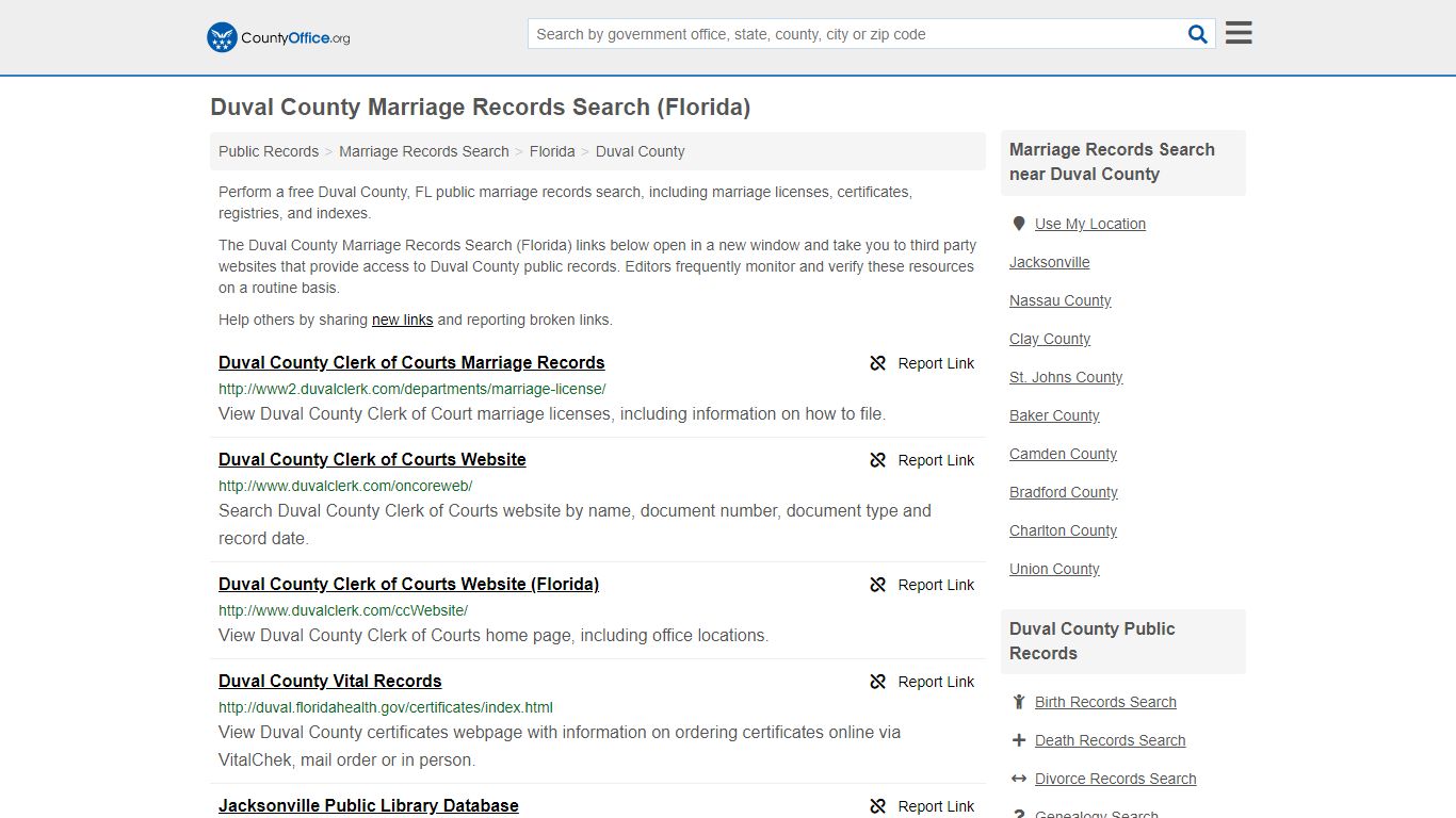 Marriage Records Search - Duval County, FL (Marriage ...