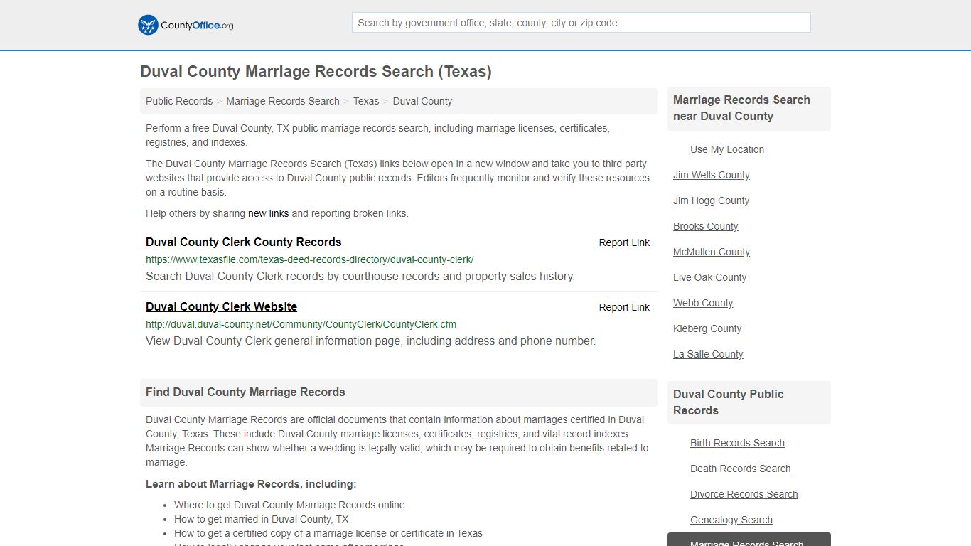 Marriage Records Search - Duval County, TX (Marriage ...